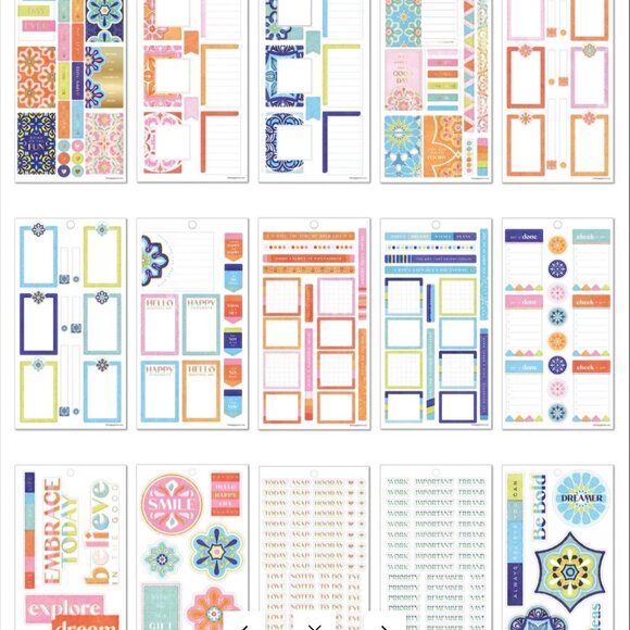 NWT Happy Planner (5) Sticker Books Bundle Seasonal Holiday Tile Emojis Budget - Picture 9 of 11